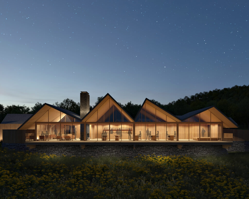 honkan main building full view at dusk