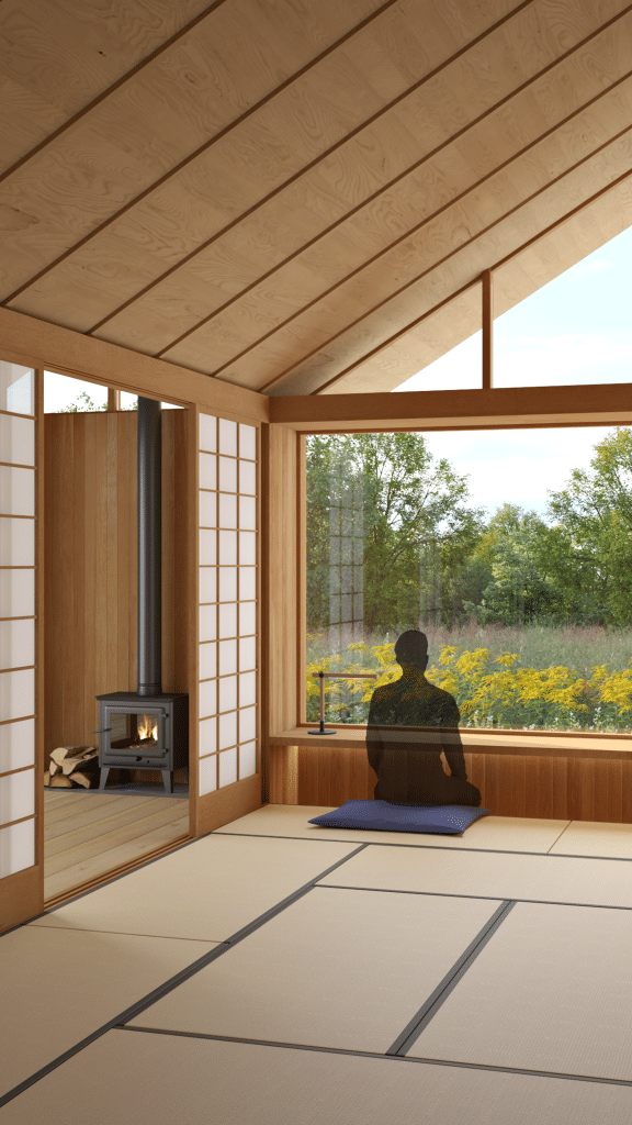 guest room interior of tatami and engawa